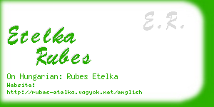 etelka rubes business card